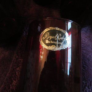 SIX (complete set) Royal Ruby Anchor Glass; Red juice glasses